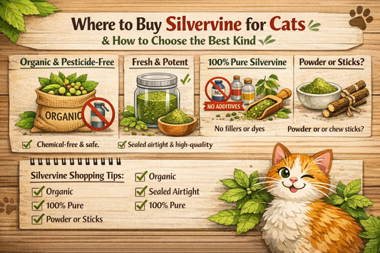 Where to Buy Silvervine for Cats info graphic 