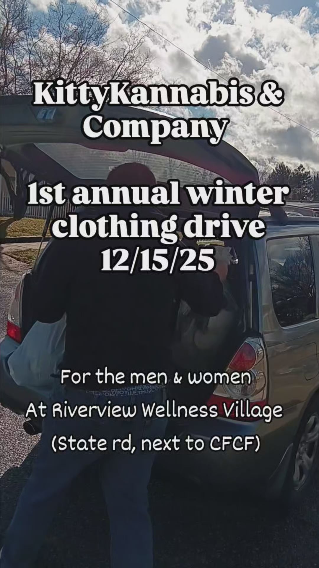 Load video: KittyKannabis &amp; Companys 1st winter clothing drive for recovering addicts